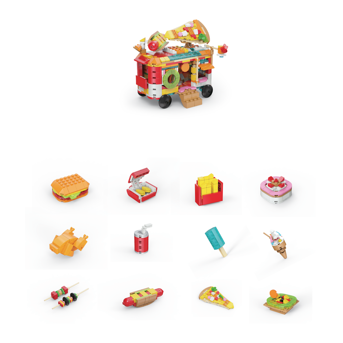 Micro Block Fast Food Set Rush Hour Burger Building For Tiny Chefs
