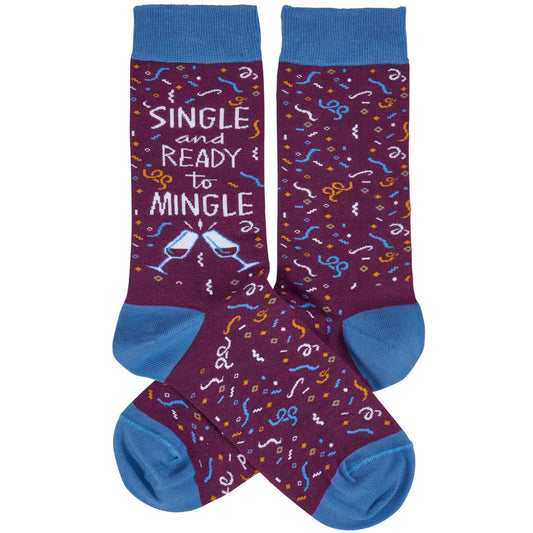Socks Ready To Mingle Colorful Drink Design With Confetti Cheer Gift For Her
