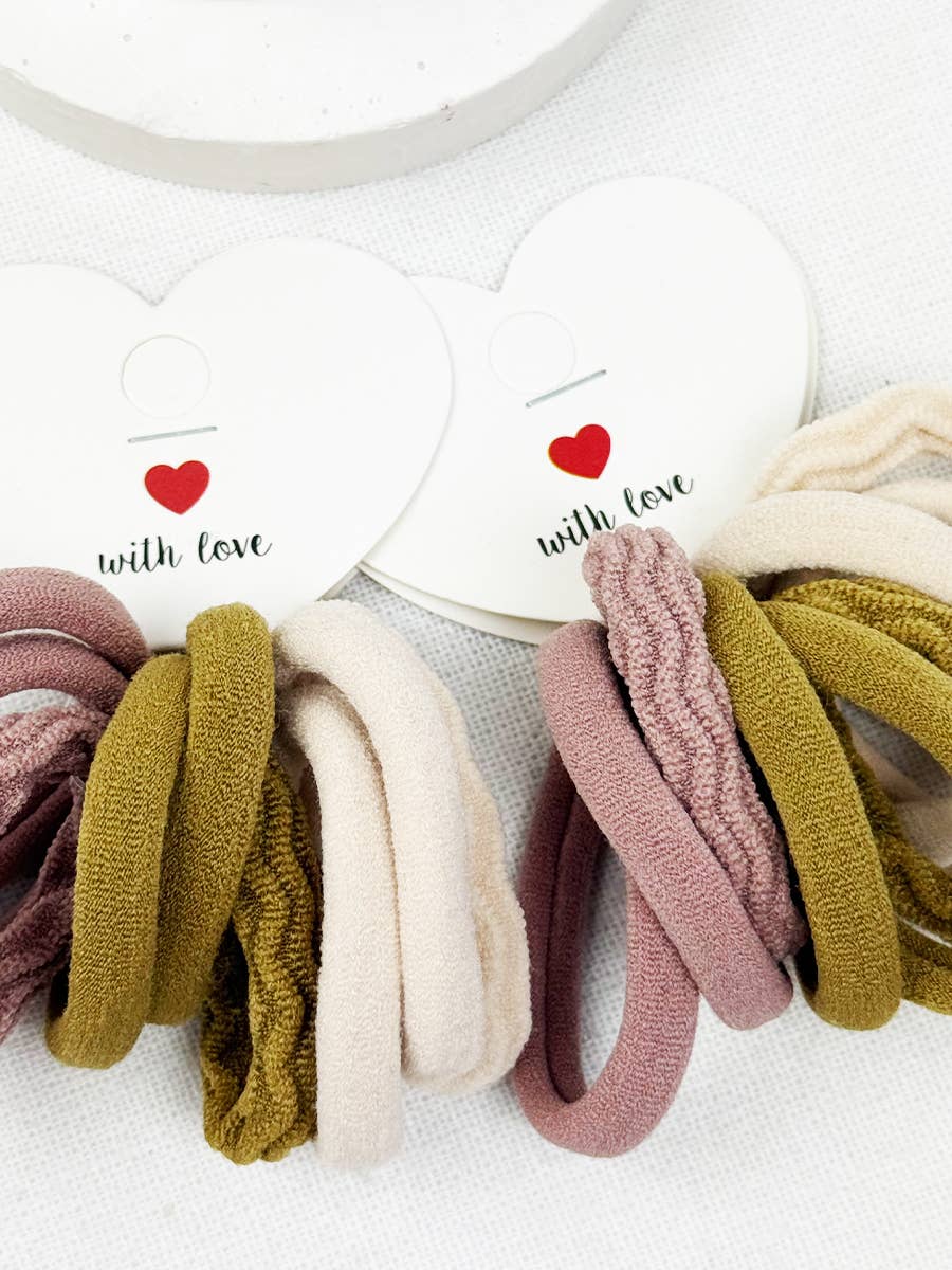 Hair Tie Set Rolled – Assorted Colors No-Slip Ponytail Holders