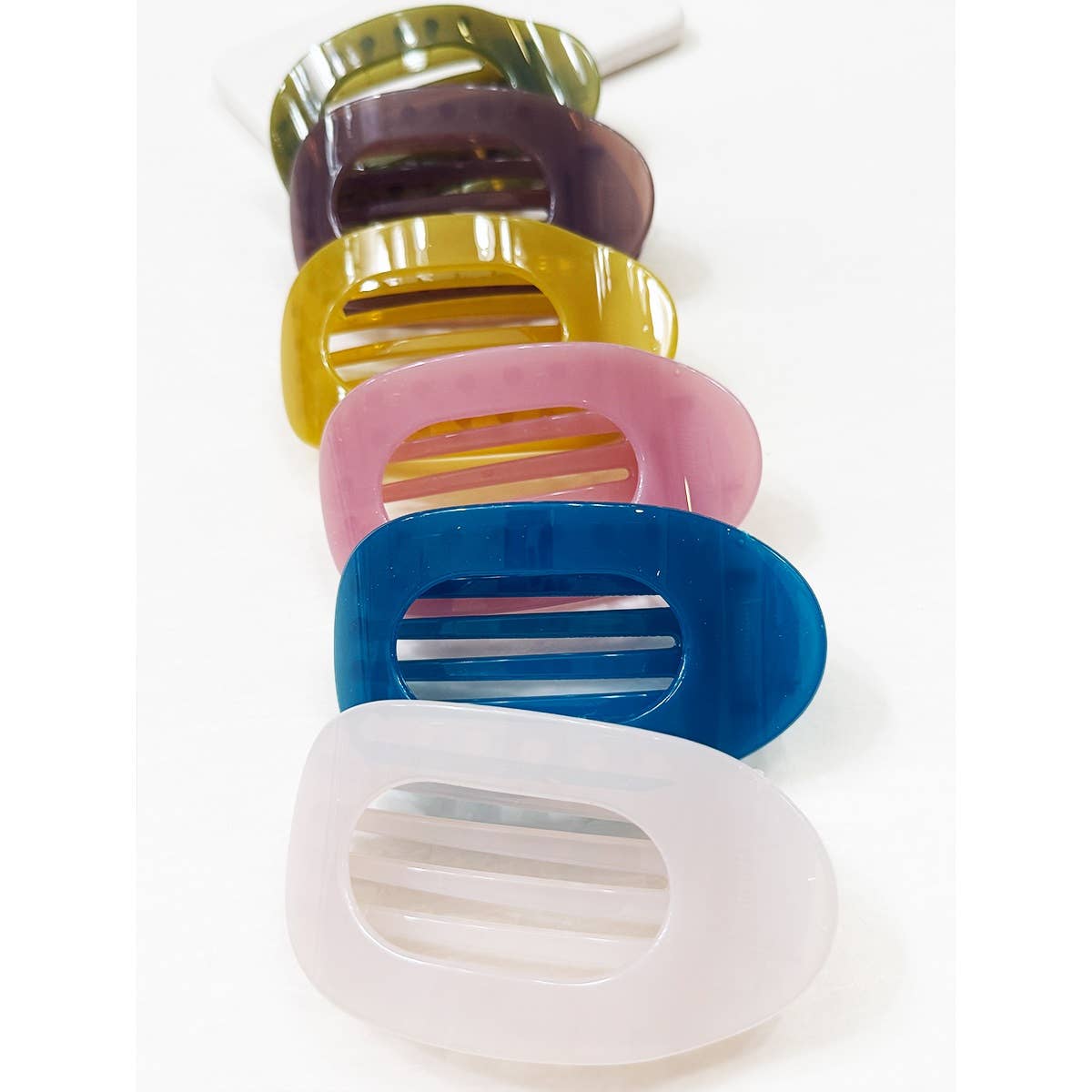 Hair Claw Clip Oval Flat Design With Jelly Colors For Thin Hair