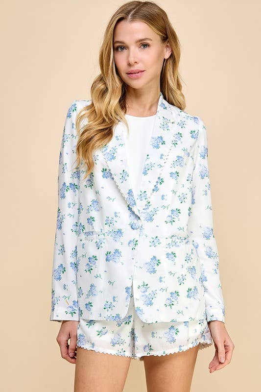 The Magnolia Blazer With Floral Print - Modest Style, Light Weight, Lined
