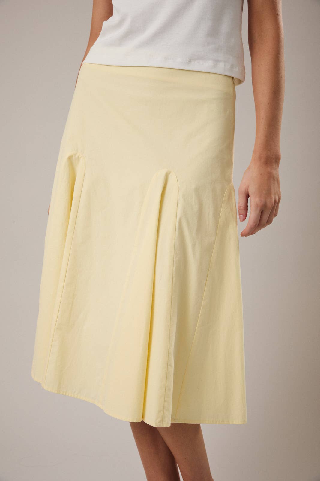 Poplin Midi Skirt With Waist Godets Modest Women’s Boutique Style