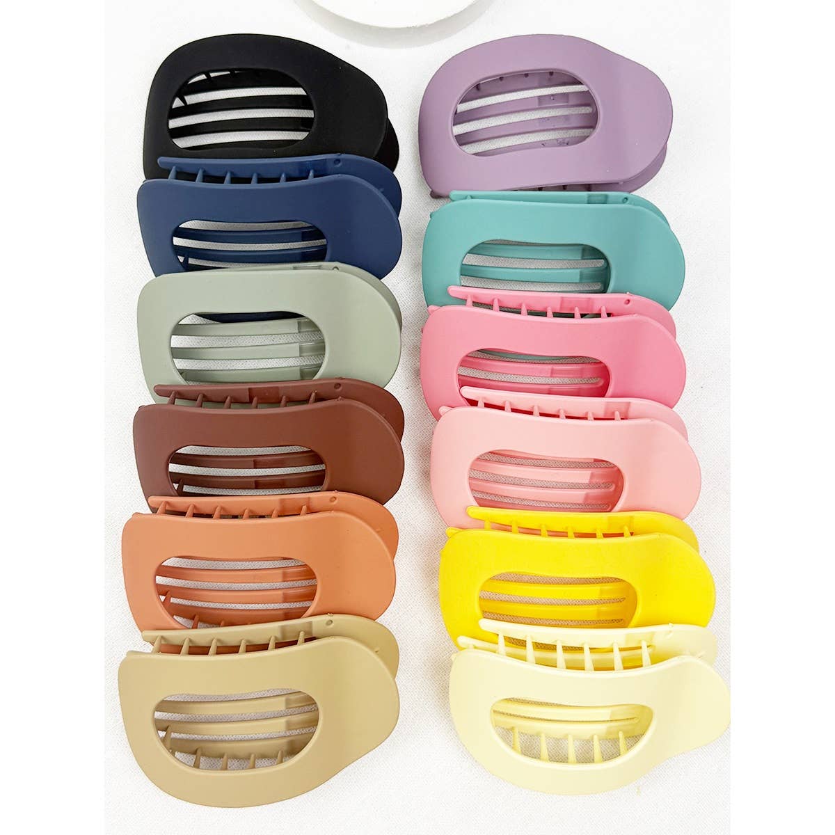 Hair Claw Oval Shape Flat Assorted Colors For Modest Fashion
