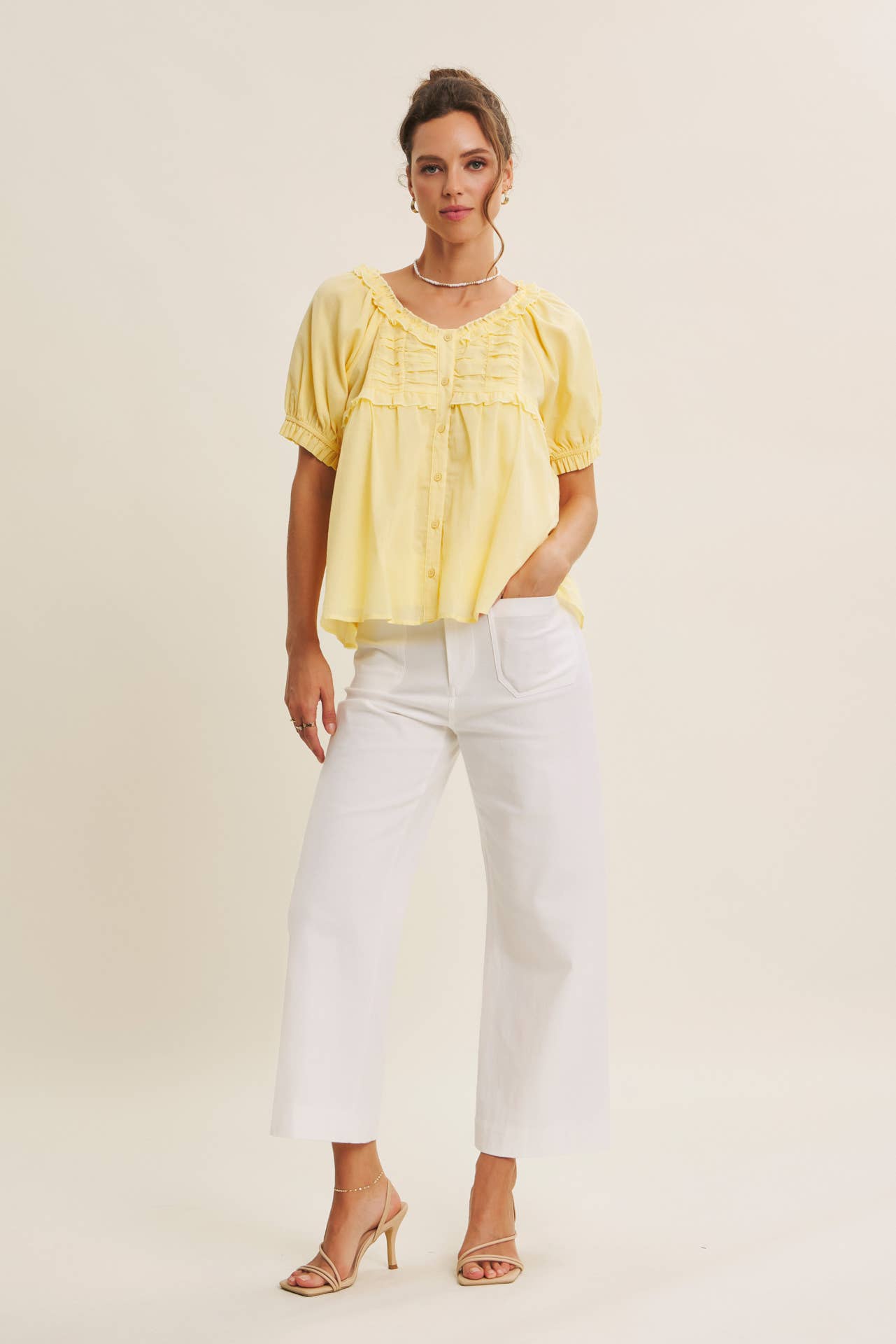 Ankle Pants Modest Seasonless Stretchy Cotton Linen With Pockets Women’s