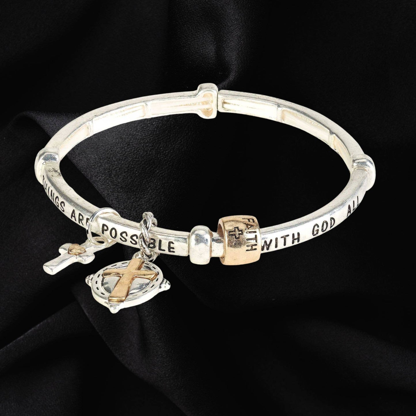 Silver Bracelet | Faith Message For Her | Matt 19:26