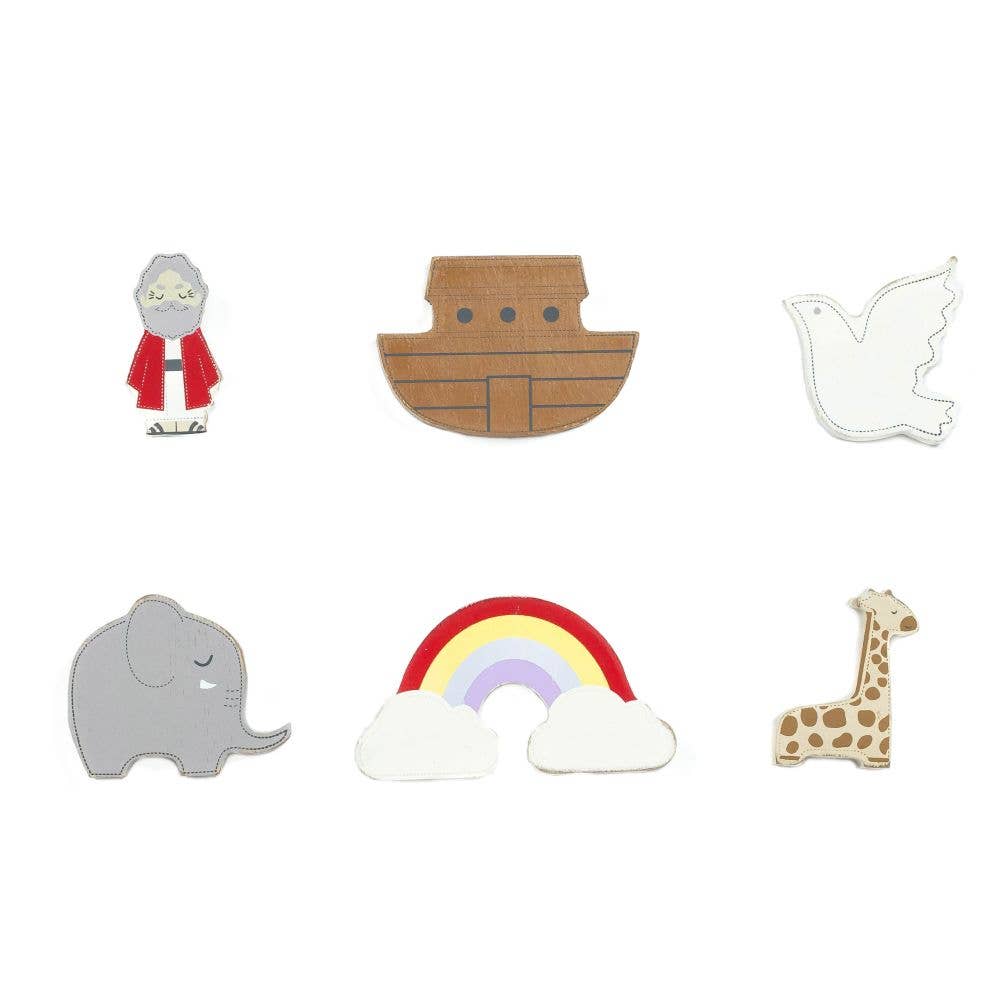 Wood Shapes Set For Letterboard Decor Noah's Ark Theme Multicolor