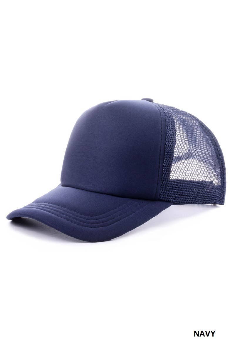 Trucker Cap With Mesh Back - Classic Design, Adjustable Snap, Breathable