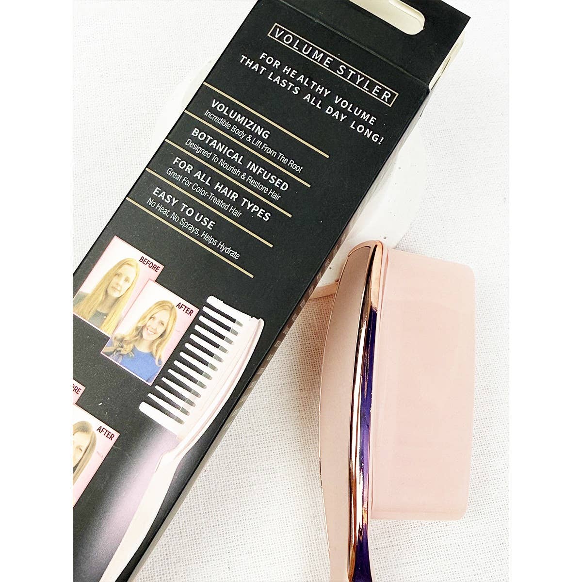 Volume Hair Brush With Tail Handle Back Combing For All Hair Types