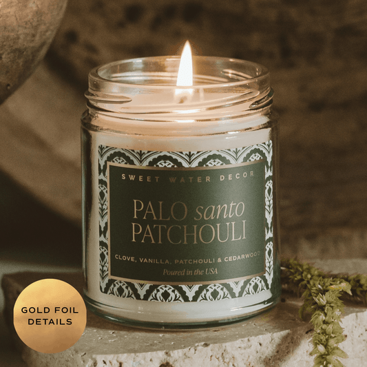 Soy Candle Palo Santo Patchouli Faith Inspired Home Decor