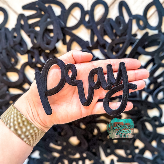 Embroidered Faith Based Pray Patch Iron On Backing For Hats Bags Jackets Gift