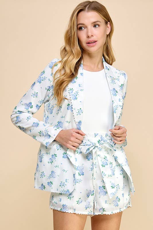 The Magnolia Blazer With Floral Print - Modest Style, Light Weight, Lined