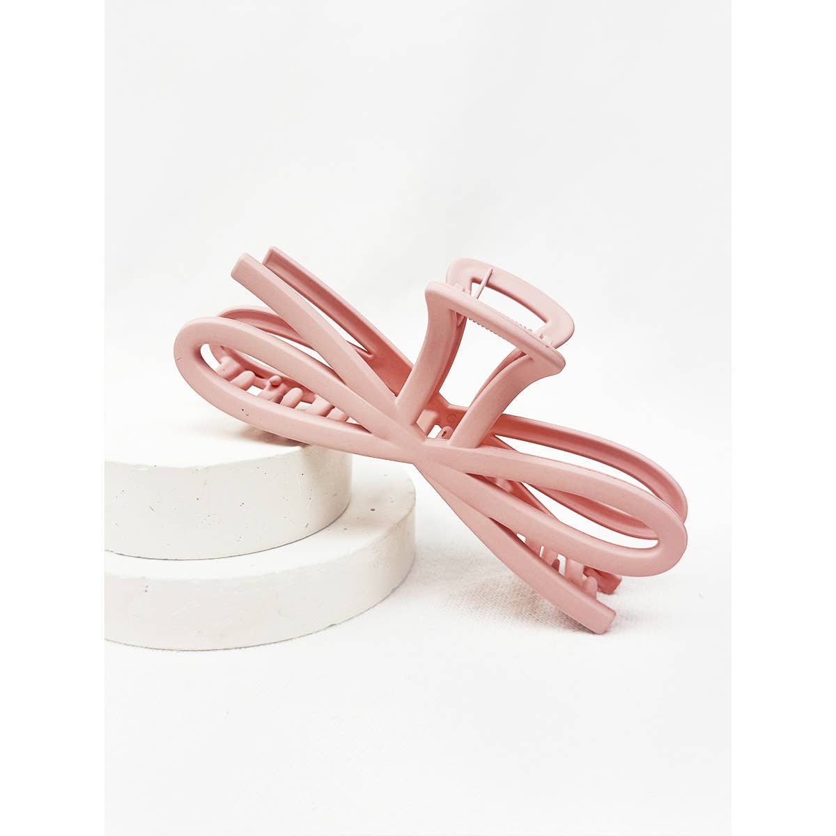 Hair Clip Jumbo Knotted Bow Claw Soft Tone
