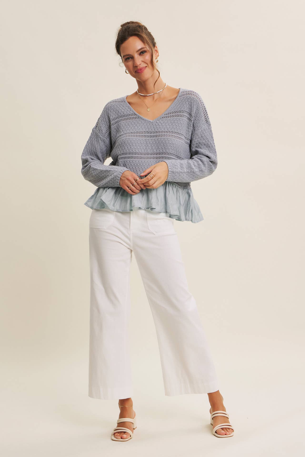 Ankle Pants Modest Seasonless Stretchy Cotton Linen With Pockets Women’s