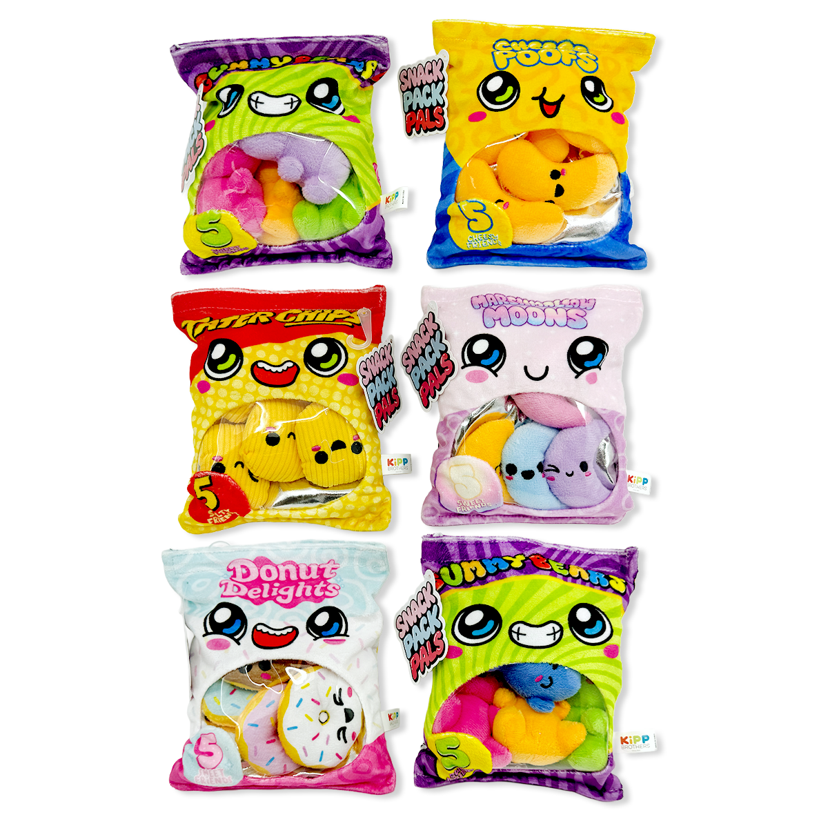 Snack Pack Pals Plush Toy Assortment For Couch Forts And Snack Time Snuggles