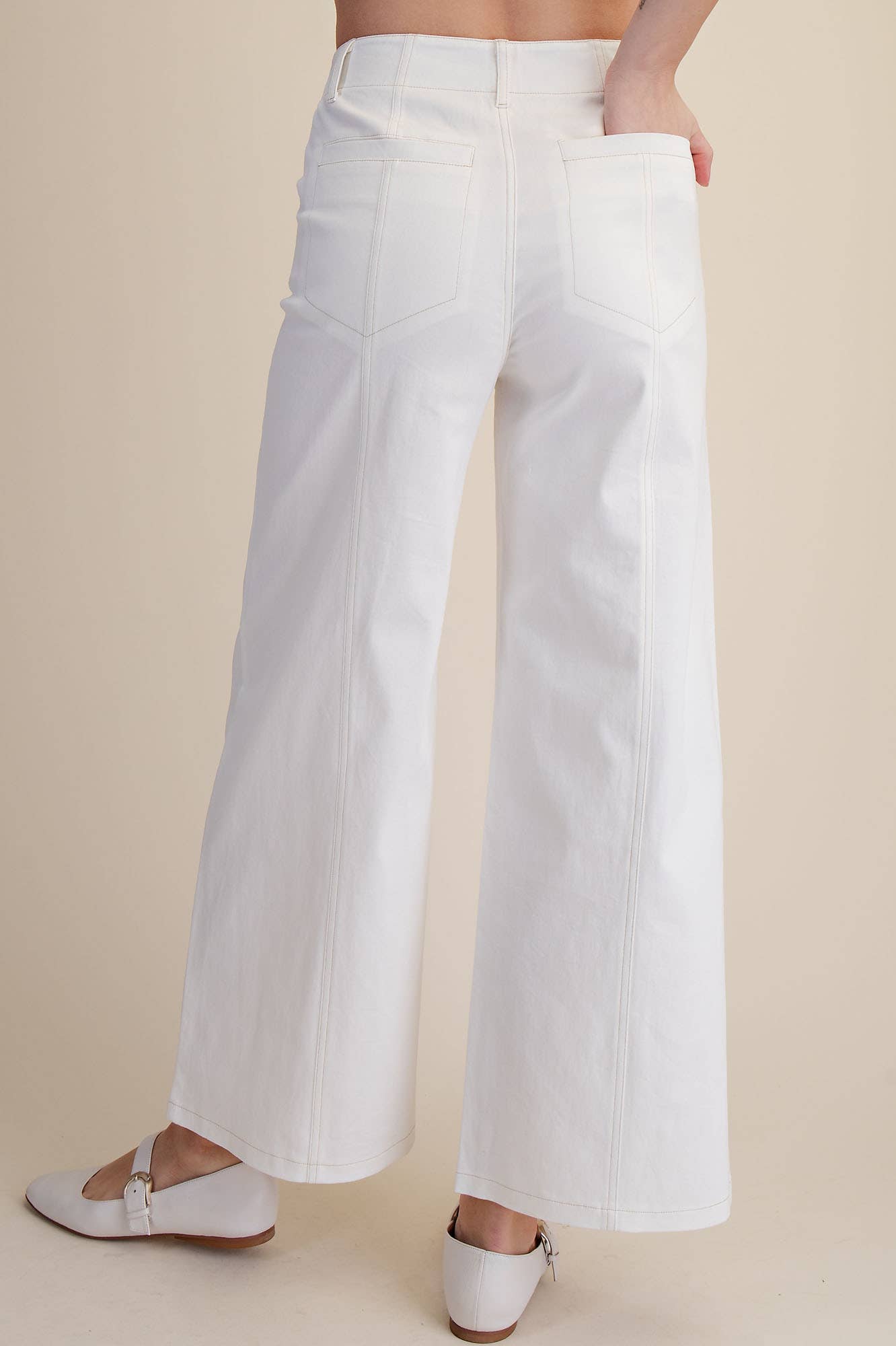 Pants High Rise Stitch Seamed Crop With Pockets Modest Fashion Faith Based