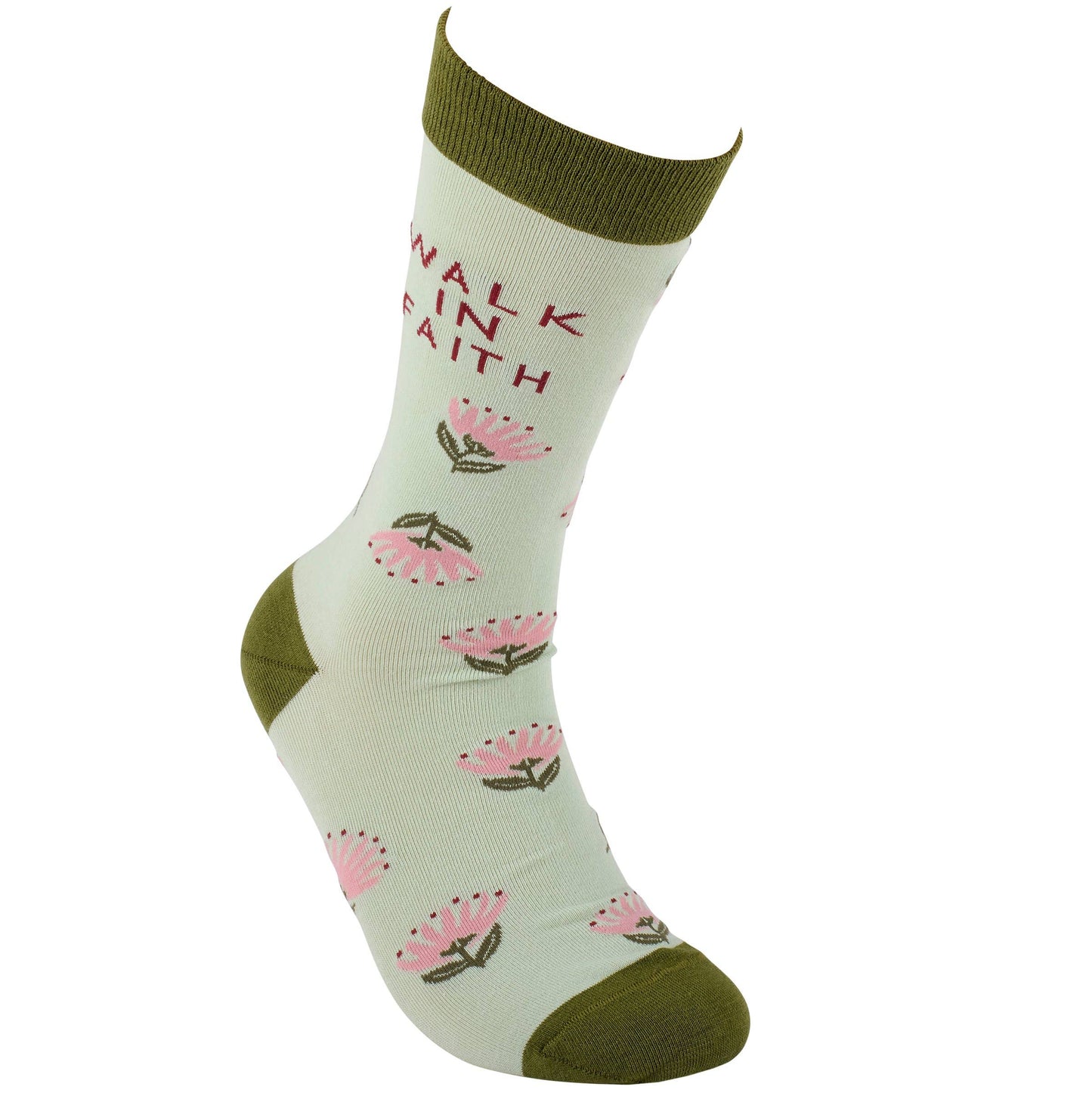 Socks Floral Pink Walk In Faith Gift For Her From A Modest Faith Based Boutique