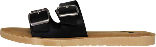 Two Buckle Slide Sandal Modest Fashion Footwear Black For Women’s Boutique