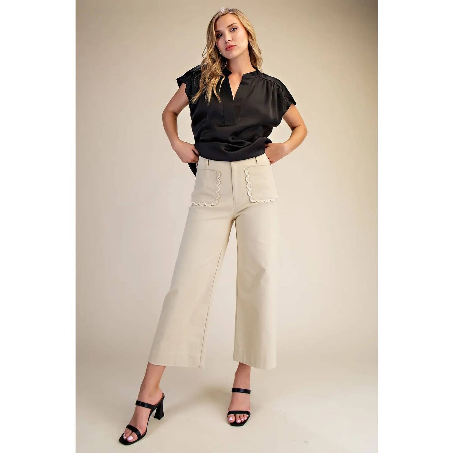Pants Cropped Wide Leg Colette Style Cotton Blend Modest Fashion Faith Based
