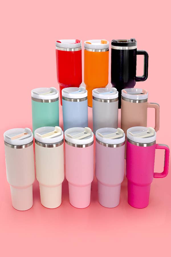 Stainless Steel Tumbler 40 Oz Solid, Double Wall Vacuum, Gift For Her