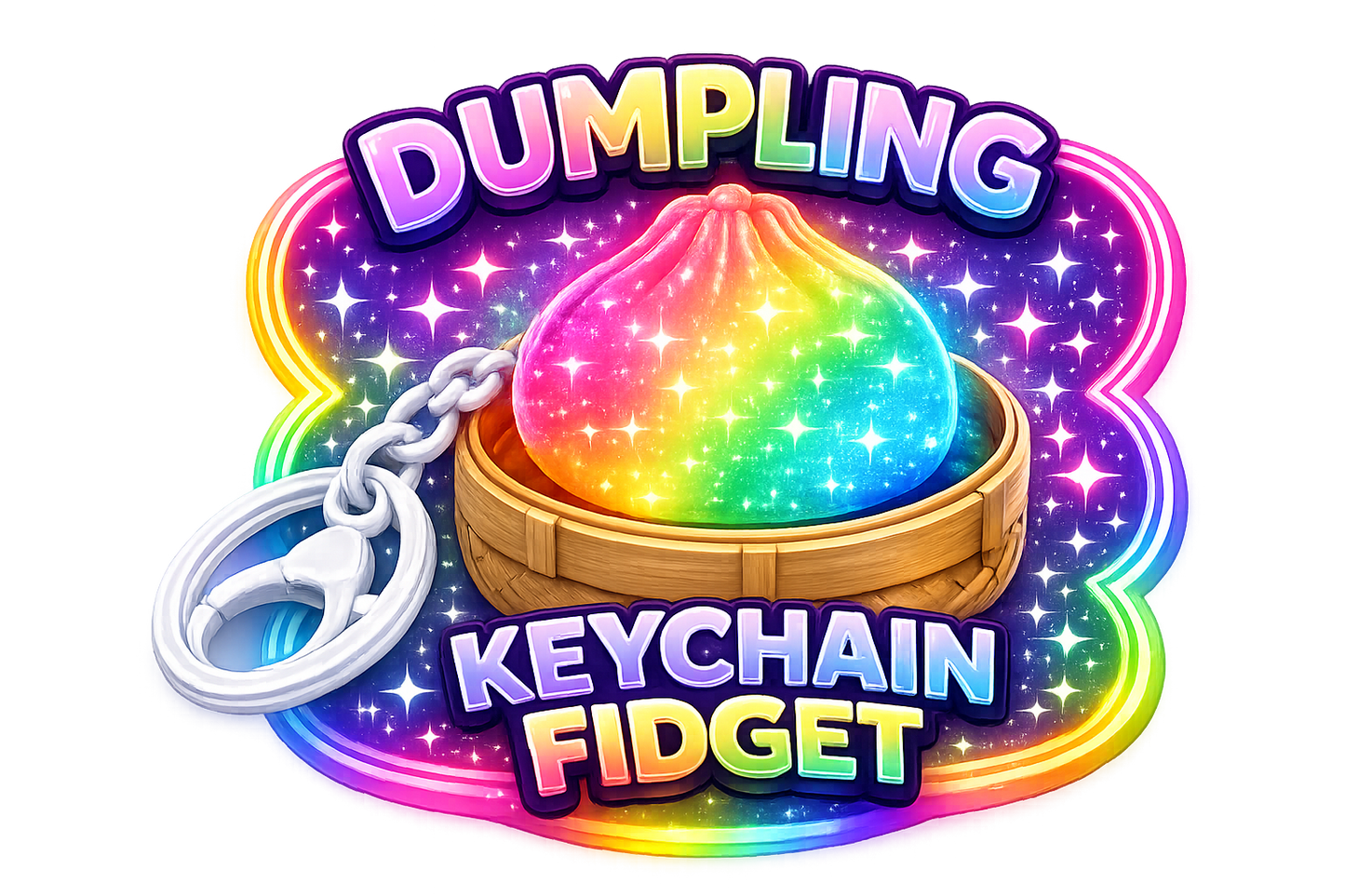 Dumpling Fidget Keychain Lights Up With Satisfying Clicks Daily