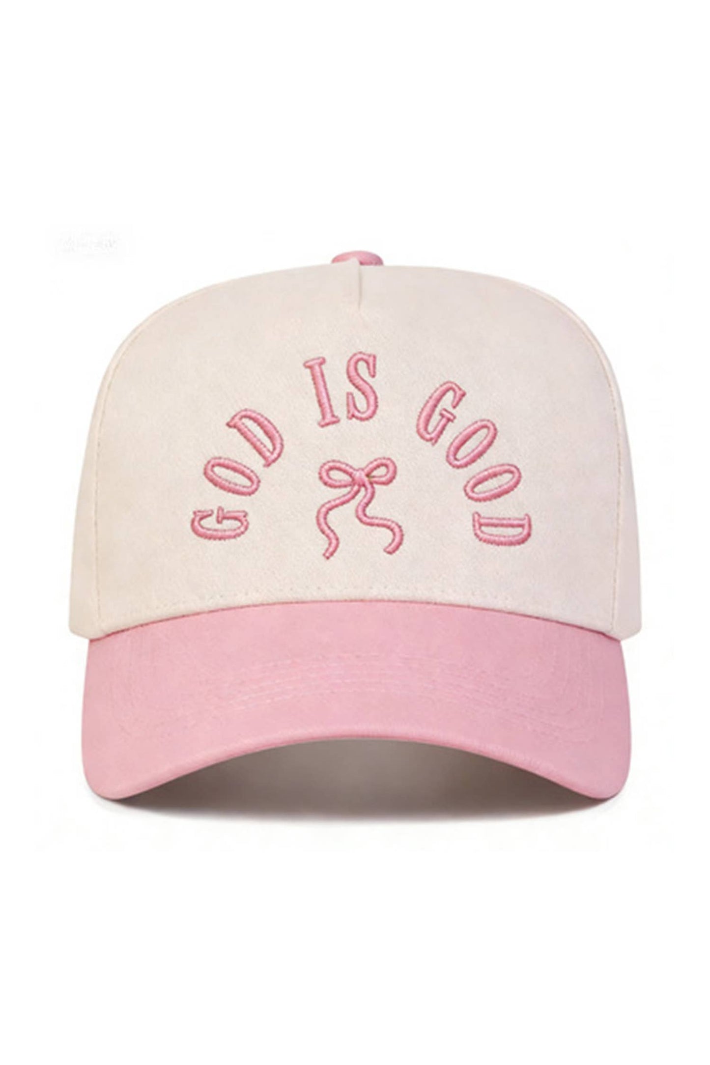 Baseball Cap With Embroidered God Is Good Bow