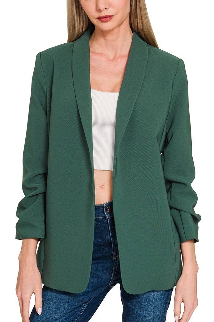 Boss Lady Blazer | Three Quarter Ruched Sleeves