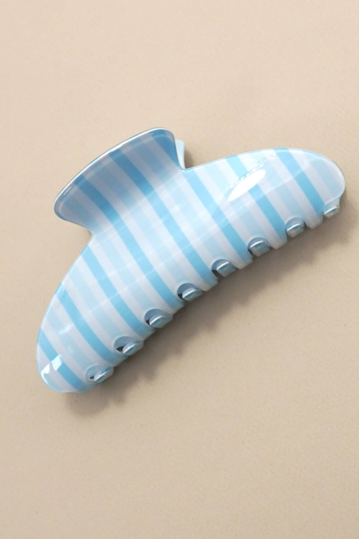 Hair Claw Clip Jumbo Stripe Plaid Oval Modest Gift For Her Accessory