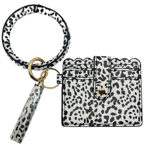 Bangle Keychain Wallet With ID Window In Vegan Leather For Handsfree Chic