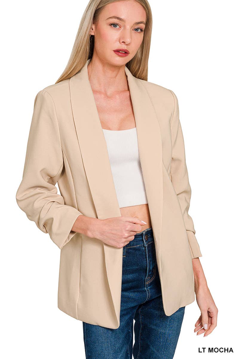 Boss Lady Blazer | Three Quarter Ruched Sleeves