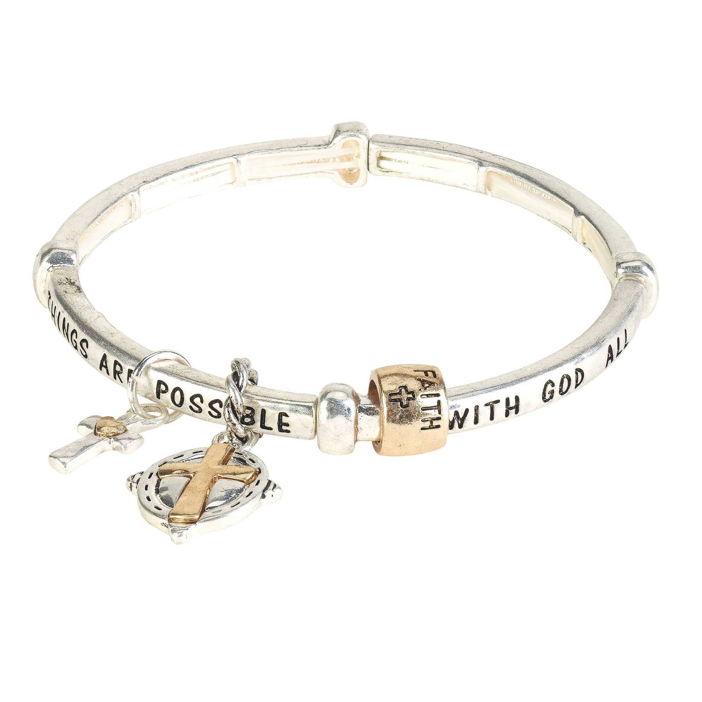 Silver Bracelet | Faith Message For Her | Matt 19:26