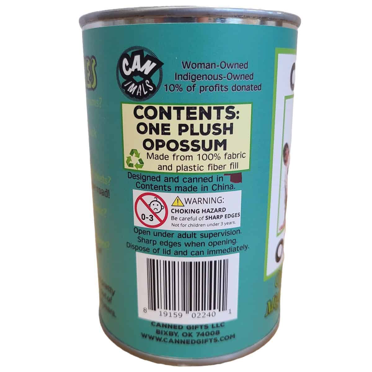 Opossum Oliver In A Can | Pop Top Plushy