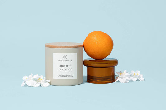 Candle Amber Nectarine Scented 14oz Floral Fragrance For Faith Based Gifts