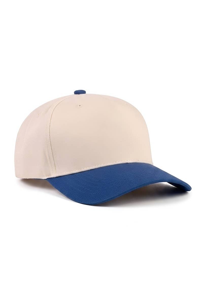 Canvas Cotton Cap Modest Fashion Two Tone Design Adjustable Strap