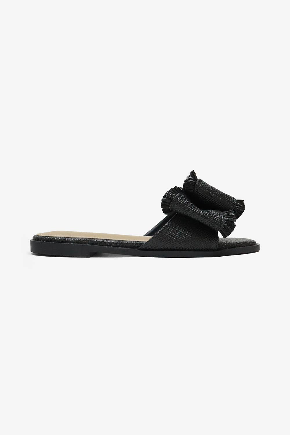 Sandals Raffia Bow Resort Stay Beachy Summer Flat Natural Tone