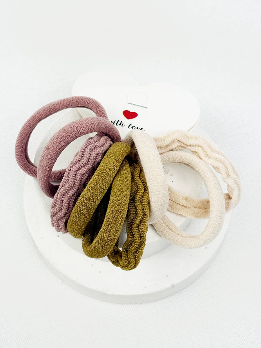 Hair Tie Set Rolled – Assorted Colors No-Slip Ponytail Holders
