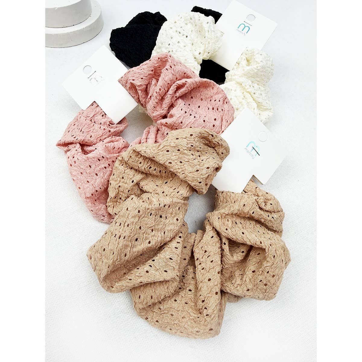 Scrunchies Eyelet Lace Assorted Colors