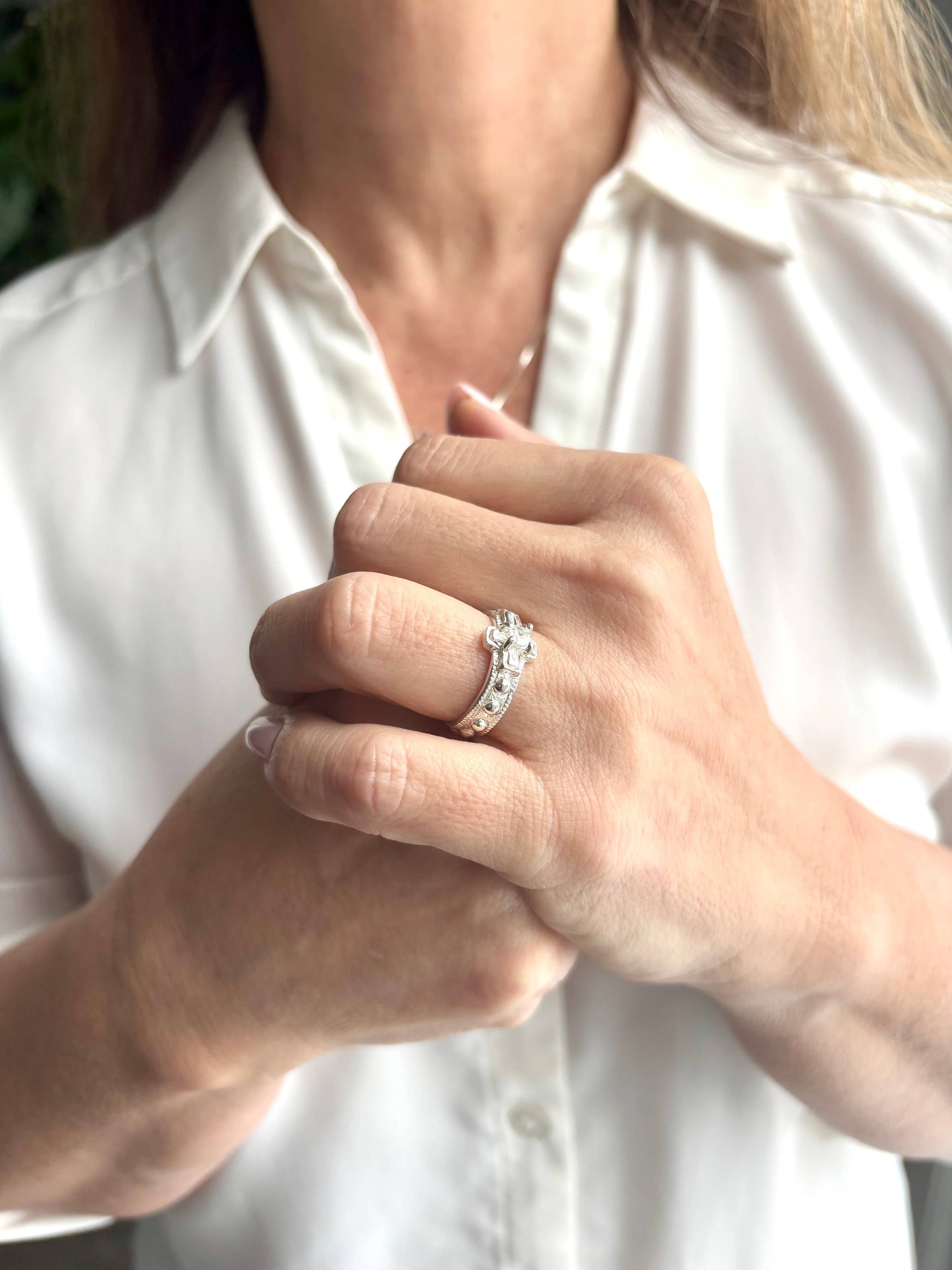 Rosary Ring – Faith-Based Unisex Sterling Silver 925 With Cubic Zirconia