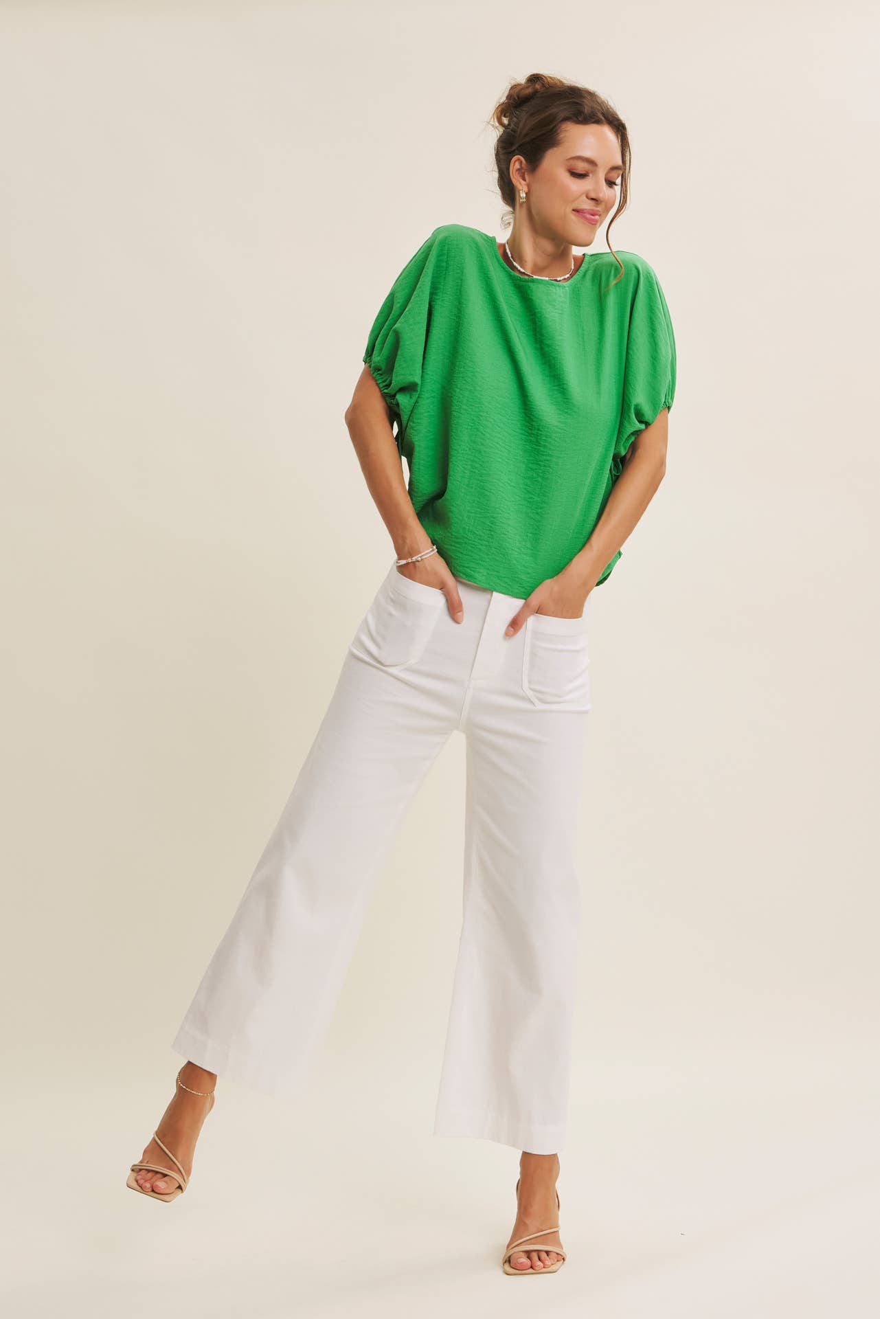 Ankle Pants Modest Seasonless Stretchy Cotton Linen With Pockets Women’s
