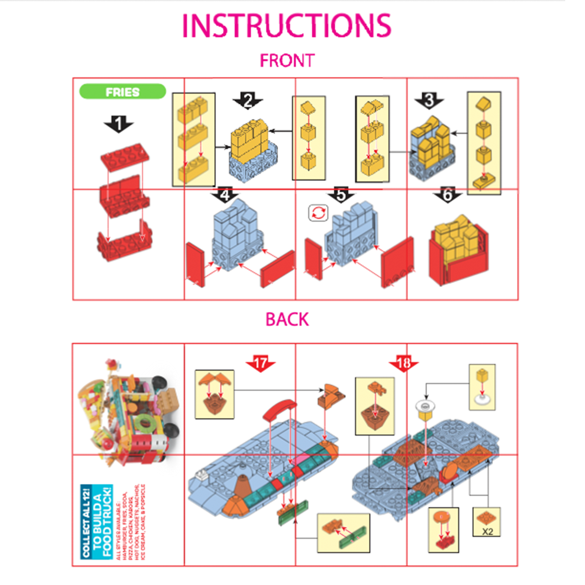 Micro Block Fast Food Set Rush Hour Burger Building For Tiny Chefs
