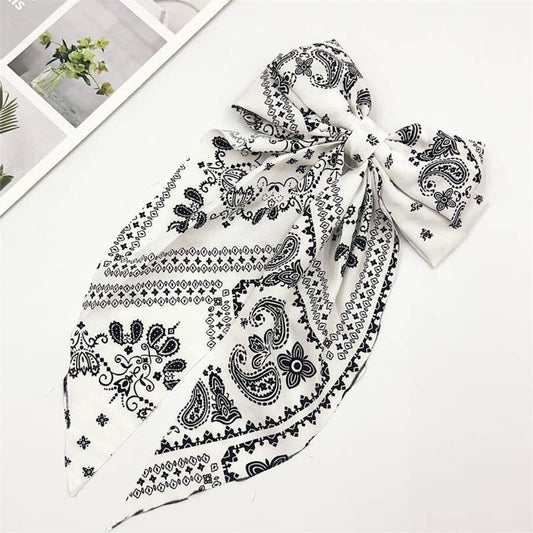 Hair Clips Bow Paisley Boho Vintage Ribbon Elegant Modest Accessory