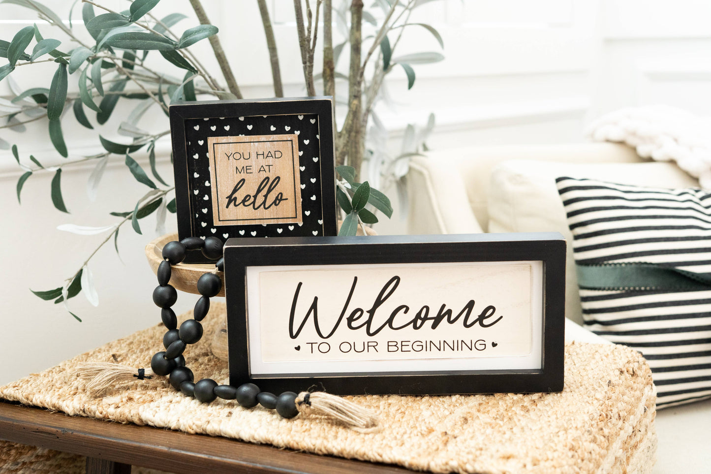 Welcome To Our Beginning- New Home/ Wedding- Reversible Wood Frame