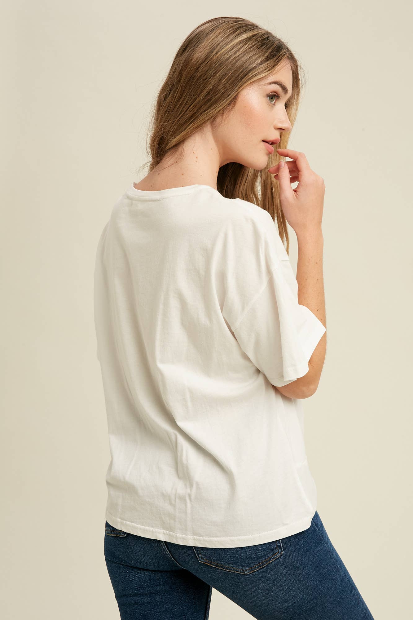 Dressy Twisted Tee Front Relaxed - Soft Cotton Jersey Modest Comfort