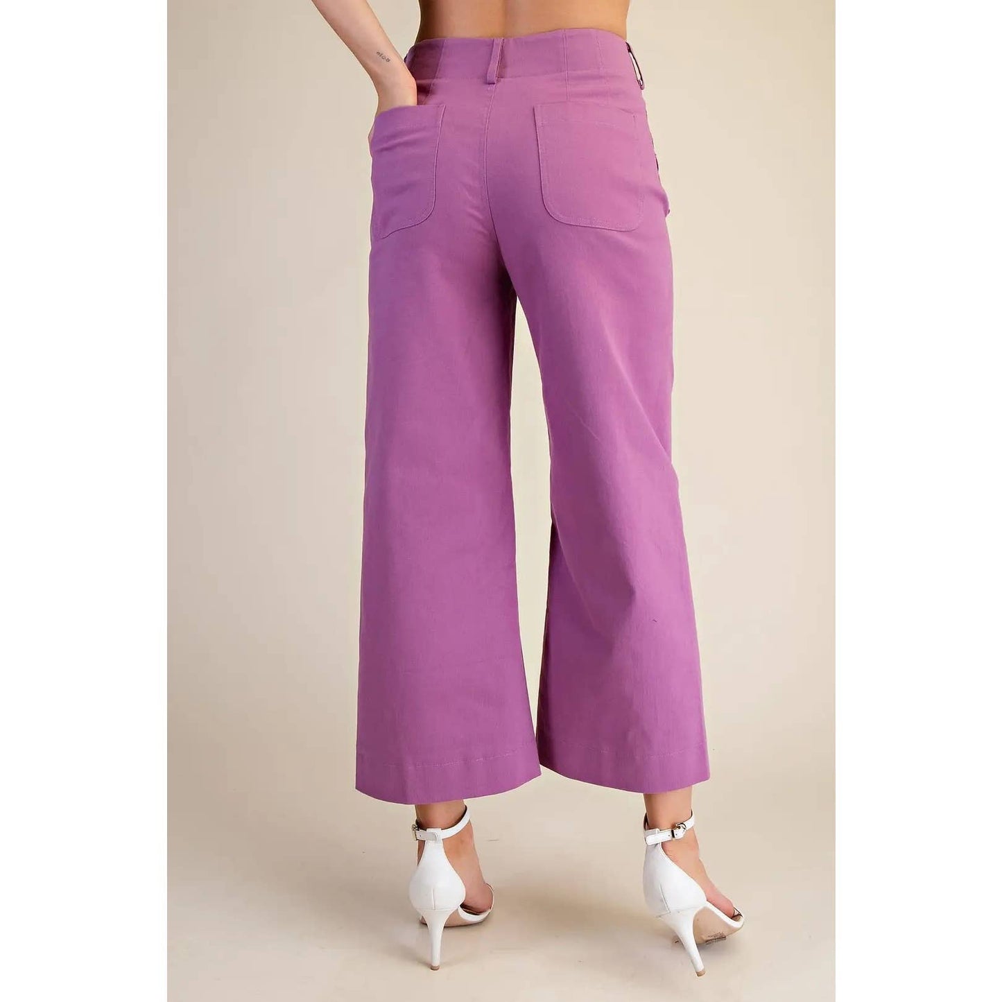 Pants Cropped Wide Leg Colette Style Cotton Blend Modest Fashion Faith Based