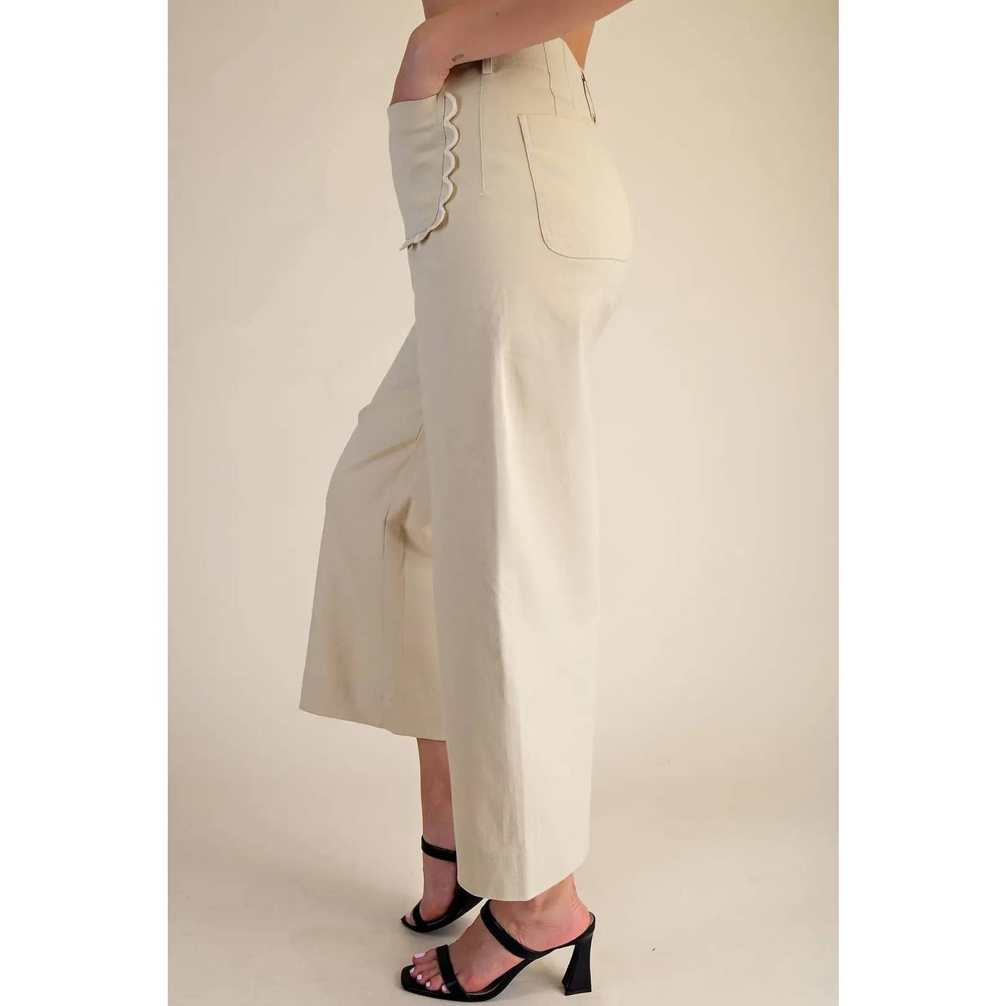 Pants Cropped Wide Leg Colette Style Cotton Blend Modest Fashion Faith Based